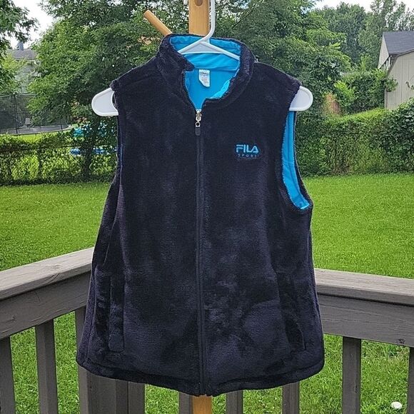 Fila Sport Reversible Vest Black/Blue size M - Picture 1 of 3